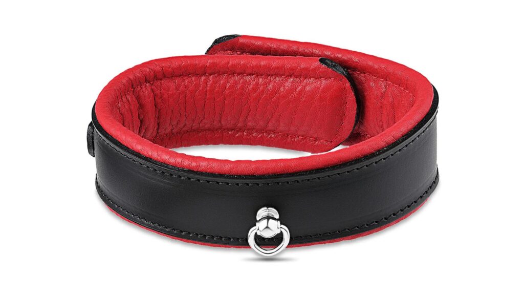 Leather Collar (1.625 in) - BlackRed