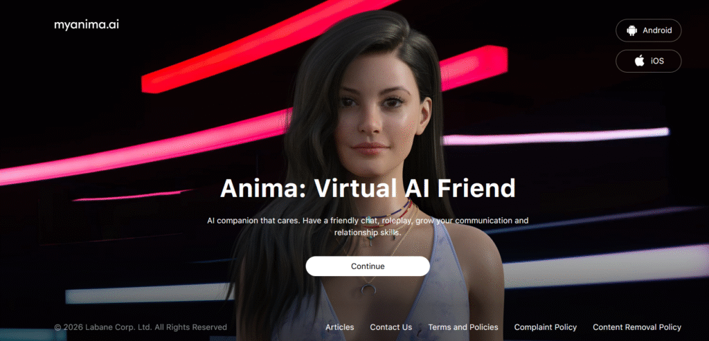 anima ai user interface